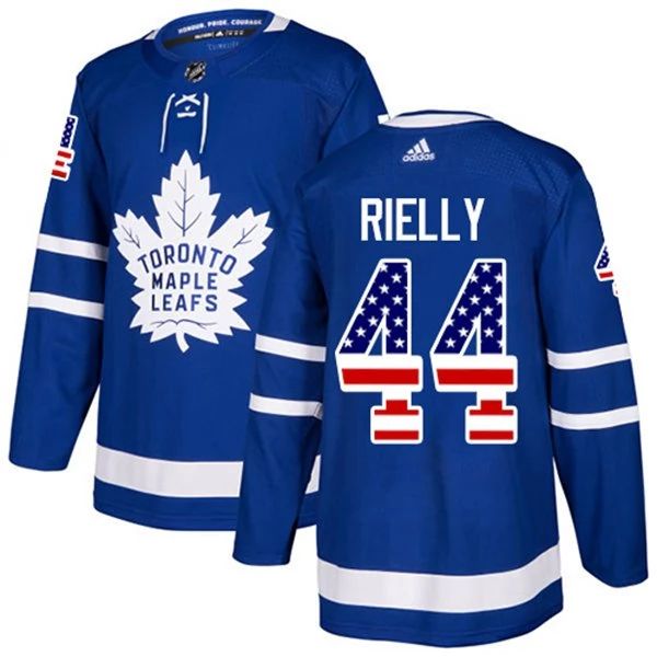 Kinder Toronto Maple Leafs Eishockey Trikot Morgan Rielly 44 Blau USA Flag Fashion Authentic